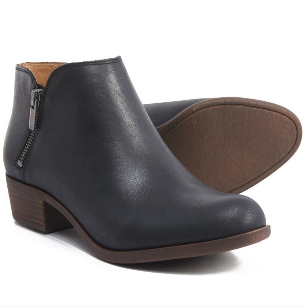 Lucky Brand Burklee Ankle Boot Black Leather